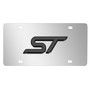 Ford Focus ST 3D Dark Gray Logo on Mirror Chrome Stainless Steel License Plate