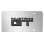 Ford Mustang GT 3D Dark Gray Logo on Mirror Chrome Stainless Steel License Plate