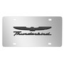 Ford Thunderbird 3D Dark Gray Logo on Mirror Chrome Stainless Steel License Plate