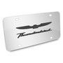 Ford Thunderbird 3D Dark Gray Logo on Mirror Chrome Stainless Steel License Plate