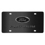 Ford Platinum 3D Dark Gray Logo on Black Carbon Fiber Pattern Stainless Steel License Plate