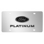 Ford Platinum 3D Dark Gray Logo on Mirror Chrome Stainless Steel License Plate