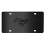 Ford Mustang 3D Black Pony Logo on Black Carbon Fiber Pattern Stainless Steel License Plate