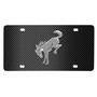 Ford Bronco 3D Chrome Logo on Black Carbon Fiber Pattern Stainless Steel License Plate