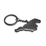 Ford Mustang Black Real Carbon Fiber Logo Shape Cut Key Chain