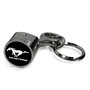 Ford Mustang Pony Black-Chrome Finish Engine Piston and Rod Metal Key Chain