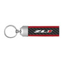 Chevrolet Camaro ZL1 Real Carbon Fiber Strap with Red Leather Stitching Edge Key Chain