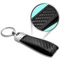 Cadillac Logo Real Carbon Fiber Strap with Black Leather Stitching Edge Key Chain