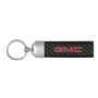 GMC in Red Real Carbon Fiber Strap with Black Leather Stitching Edge Key Chain