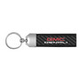 GMC Denali Real Carbon Fiber Strap with Black Leather Stitching Edge Key Chain