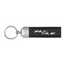 Chevrolet Camaro ZL1-1LE Real Carbon Fiber Strap with Black Leather Stitching Edge Key Chain