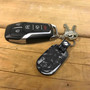 Ford Mustang Tri-Bar LED Printed on Real Forged Carbon Fiber Tag Style Key Chain
