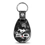 Ford Mustang 5.0 LED Printed on Real Forged Carbon Fiber Tear-Drop Style Key Chain