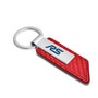 Ford Focus RS Red PU Leather Carbon Fiber Texture Strap Silver Metal Bar LED Printed Logo Key Chain