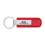Ford Ranger Red PU Leather Strap Silver Metal Bar LED Printed Logo Key Chain