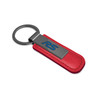 Ford Focus RS Red PU Leather Strap Gunmetal Gray Metal Bar LED Printed Logo Key Chain