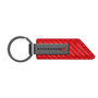 Dodge Red PU Leather Carbon Fiber Texture Strap Gunmetal Gray Metal Bar LED Printed Logo Key Chain