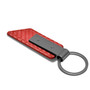 Dodge Challenger R/T Classic Red PU Leather Carbon Fiber Texture Strap Gunmetal Gray Metal Bar LED Printed Logo Key Chain