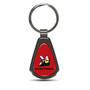 Dodge Scat-Pack Logo on Red Dome Dark Gunmetal Metal Teardrop Key Chain