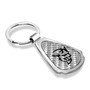 Dodge Demon Real Silver Dome Carbon Fiber Chrome Metal Teardrop Key Chain