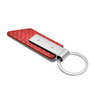 Dodge Supper-Bee Red PU Leather Carbon Fiber Texture Strap Silver Metal Bar LED Printed Logo Key Chain