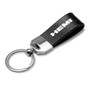 HEMI Logo Black Real Leather Loop Strap Chrome Metal Key Chain