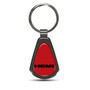 HEMI on Red Dome Dark Gunmetal Metal Teardrop Key Chain