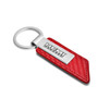 HEMI Powered Red PU Leather Carbon Fiber Texture Strap Silver Metal Bar LED Printed Logo Key Chain