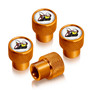 Dodge Scat-Pack in White on Golden Premium Anodized Aluminum Tire Valve Stem Caps - Set of 4