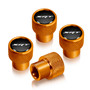 Dodge SRT Logo in Black on Golden Premium Anodized Aluminum Tire Valve Stem Caps - Set of 4