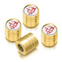 Dodge Demon Red Logo in White on Golden Cylinder-Style Premium Anodized Aluminum Tire Valve Stem Caps - Set of 4