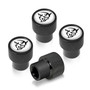 Dodge Demon in White on Black Premium Anodized Aluminum Tire Valve Stem Caps - Set of 4