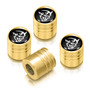 Dodge Demon in Black on Golden Cylinder-Style Premium Anodized Aluminum Tire Valve Stem Caps - Set of 4