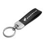 Ford Bronco Real Carbon Fiber Leather Strap Key Chain with Black stitching
