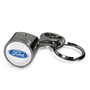 Ford Logo in White on Black Engine Piston and Rod Metal Key Chain