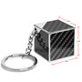 Ford F-150 Raptor in Blue Logo Black Real Carbon Fiber Custom Designed Cube Block Style Metal Key Chain