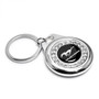Ford Mustang Crystal Rhinestone Roundel Chrome Metal Key Chain with Real Carbon Fiber Backing
