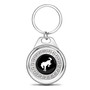 Ford Bronco Crystal Rhinestone Roundel Chrome Metal Key Chain with Real Carbon Fiber Backing