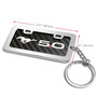 Ford Mustang 5.0 Black Real Carbon Fiber Mini Chrome Metal License Frame Style Key Chain