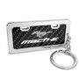 Ford Maverick Black Real Carbon Fiber Mini Chrome Metal License Frame Style Key Chain