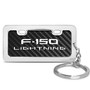 Ford F-150 Lightning Black Real Carbon Fiber Mini Chrome Metal License Frame Style Key Chain
