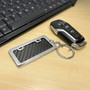 Ford ST Black Real Carbon Fiber Mini Chrome Metal License Frame Style Key Chain