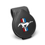 Ford Mustang Tri-Bar Logo Black Leather Magnetic Sunglass Holder Car Sun Visor Mount Clip