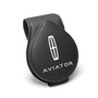 Lincoln Aviator Logo Black Leather Magnetic Sunglass Holder Car Sun Visor Mount Clip