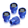 Ford Built-Ford-Tough in Black on Blue Easy-Grip Aluminum Tire Valve Stem Caps