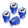 Ford Bronco in White on Blue Easy-Grip Aluminum Tire Valve Stem Caps