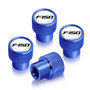 Ford F-150 in White on Blue Easy-Grip Aluminum Tire Valve Stem Caps