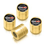 Chevrolet Corvette C4 Logo in Black on Golden Cylinder-Style Premium Anodized Aluminum Tire Valve Stem Caps - Set of 4