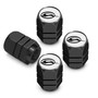 Chevrolet Impala Logo in White on Black Hexagon Shape Premium Anodized Aluminum Tire Valve Stem Caps - Set of 4