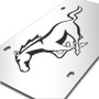 Ford Mustang Large Running Pony Brushed Steel License Plate